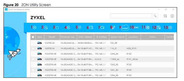 ZON utility device list