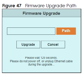 Firmware upgrade path window