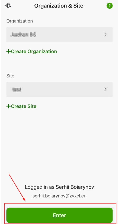 Add device button in app