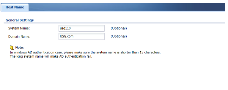 System>Host Name