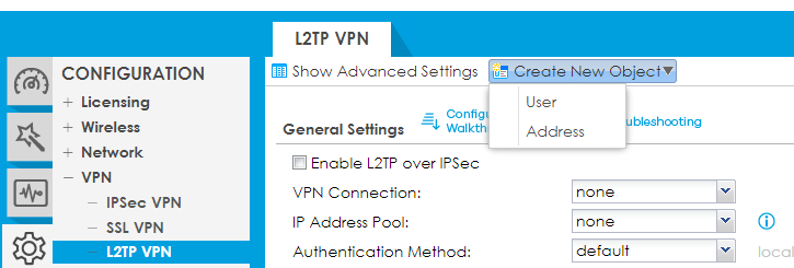 L2TP VPN Settings