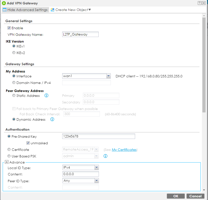 Configure VPN Gateway