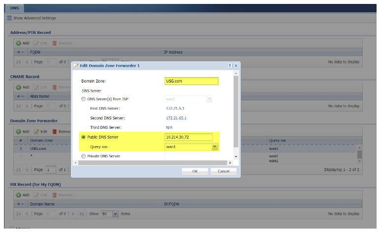 Domain Zone Forwarder.