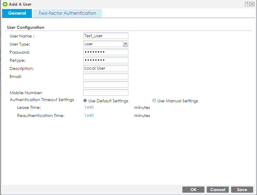 L2TP VPN Settings
