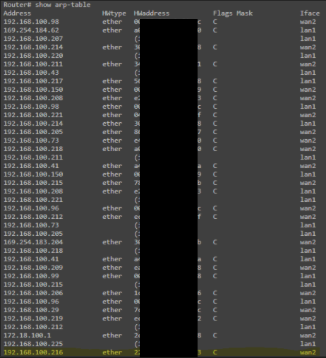  show arp-table