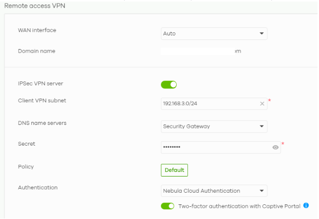 Remote access VPN