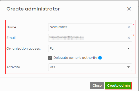Change organization owner