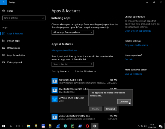 Uninstalling Process