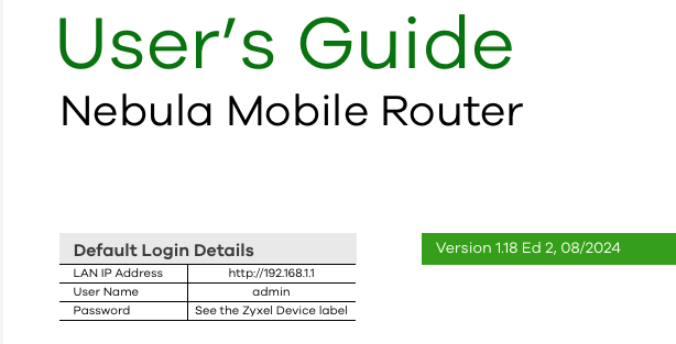 Router user guide login details