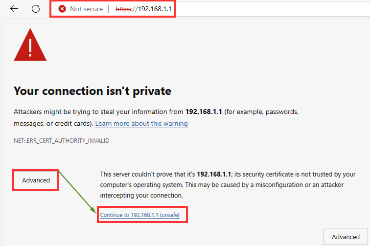 access the router