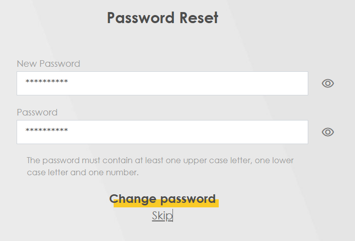 Change the password