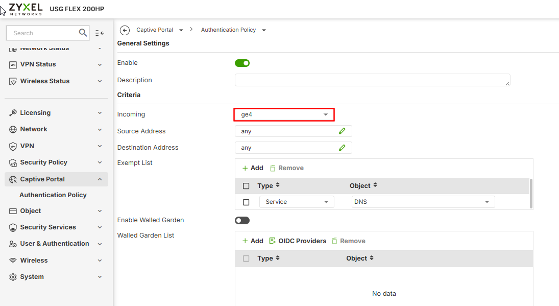 Choice External, and type-in the external portal URL