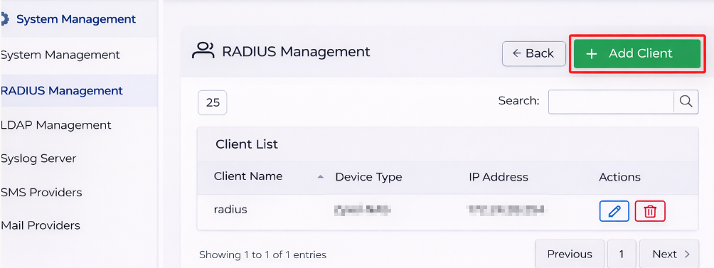 RADIUS client for the USG FLEX H