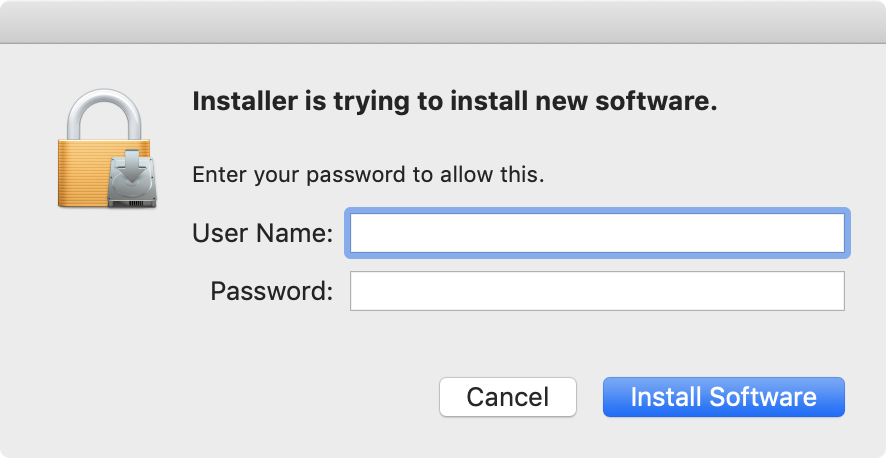 Installer. Install the New software. Enter your password. SECUEXTENDER. Макинтош выдает ошибку Type an Administrator's name and password.