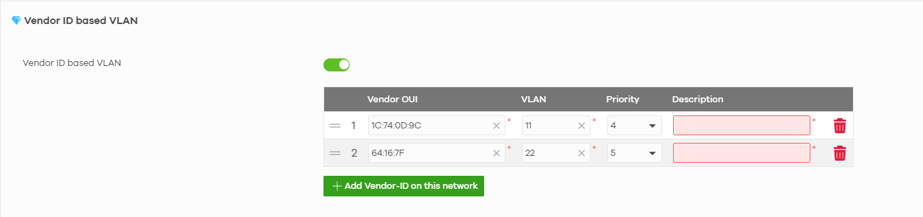 Vendor ID based VLAN